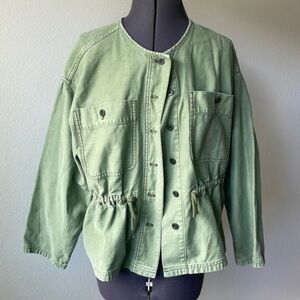 Madewell jacket size medium olive green denim